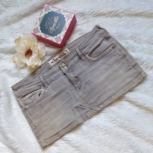 Hollister Denim Grey Mini Skirt